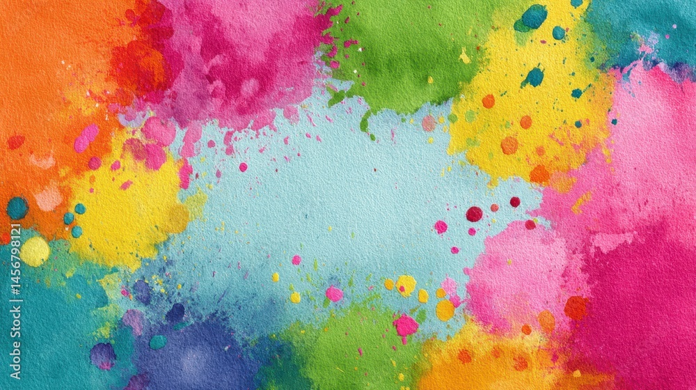 Fototapeta premium Vibrant Watercolor Splashes Abstract Art Background Texture