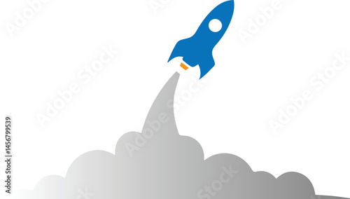 rocket launch vector, launching rocket clipart, smoke trail rocket
