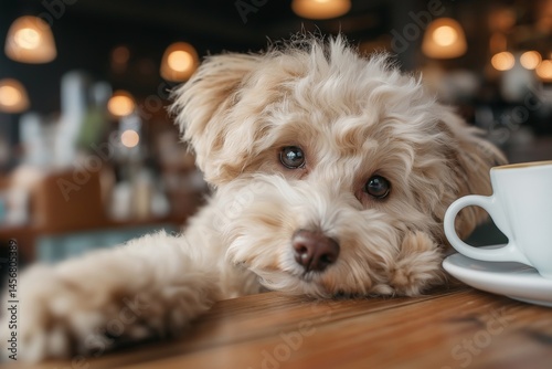 Wallpaper Mural dog in cafe, city,coffee shop,pet friendly	 Torontodigital.ca
