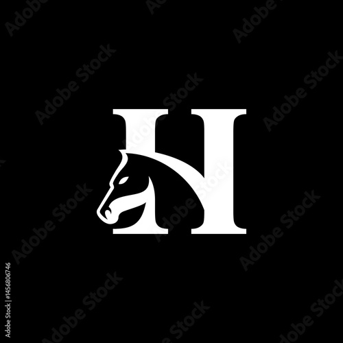 letter H horse logo