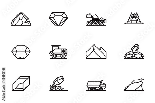 Bauxite mineral line sketch
