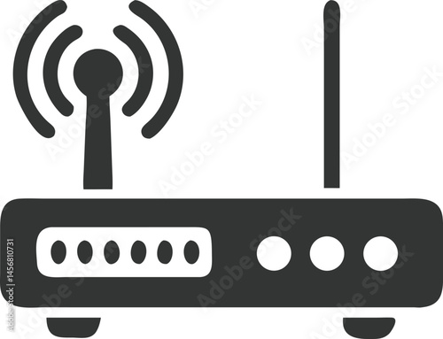 Wireless Router Icon, Antenna and Indicator Lights