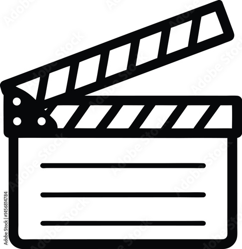 Movie clapperboard silhouette, Clapperboard glyph icon, Movie clapper board, Clapboard Silhouette, vector illustration