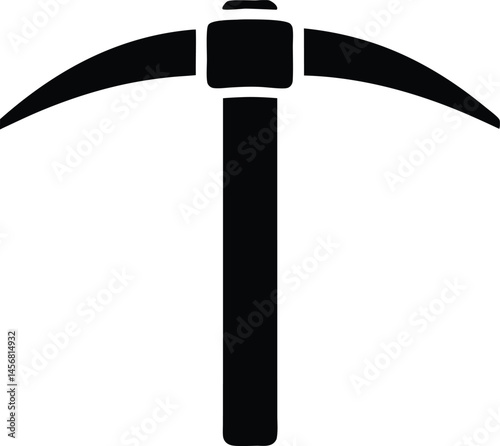 Pick axe icon vector, Mining axe silhouette vector illustration
