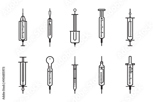 Biopsy Needle Simple Line Art