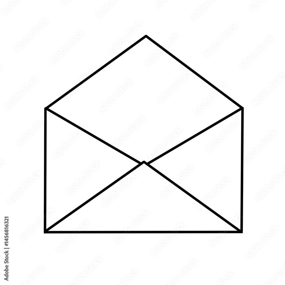 open envelope icon isolated on white open envelope icon isolated on white