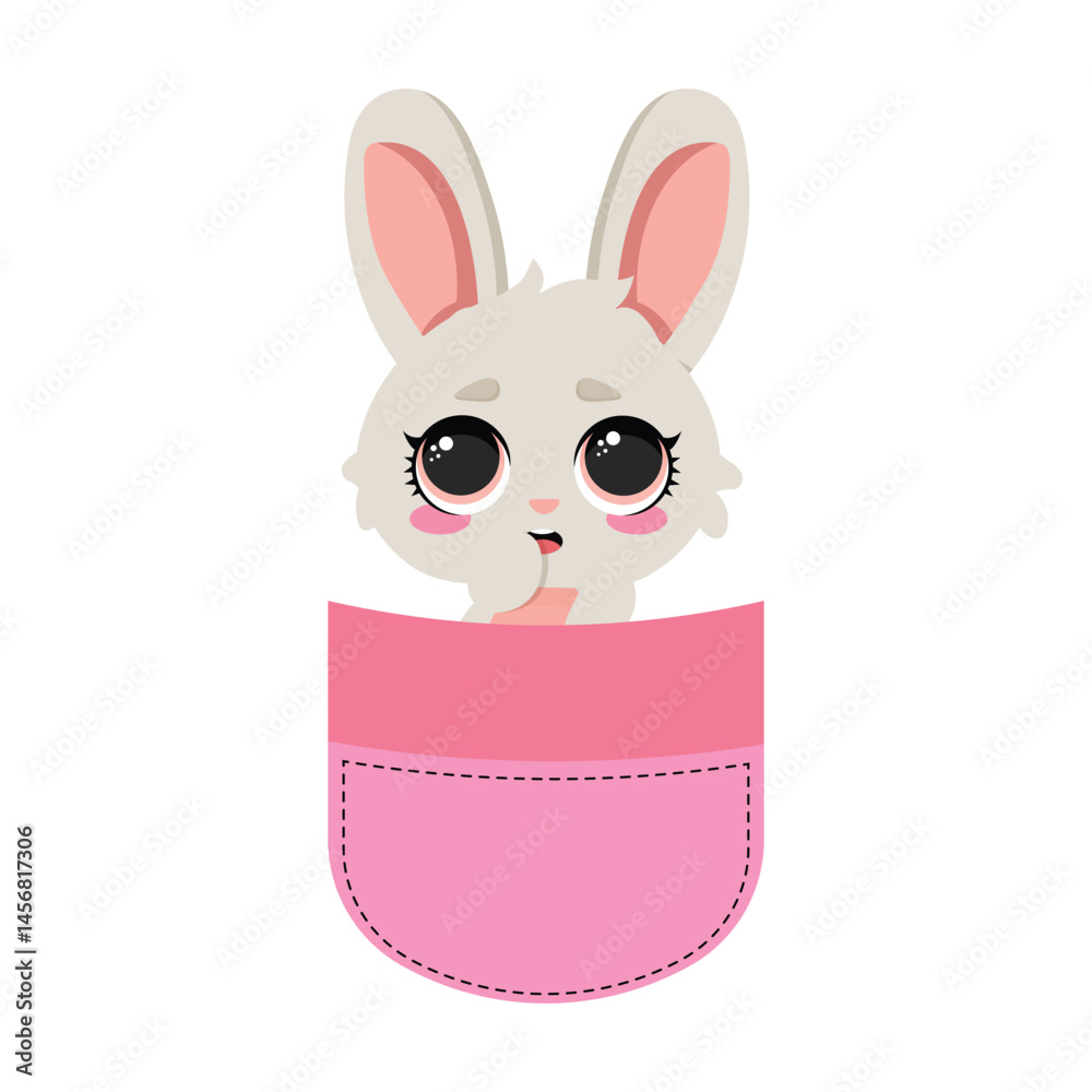 Obraz premium Adorable bunny in a pocket