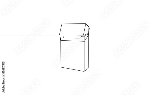 Cigarette pack icon continuous one line drawing, continuous line vector illustration, Continuous line of cigarettes.single line of cigarettes in packaging.