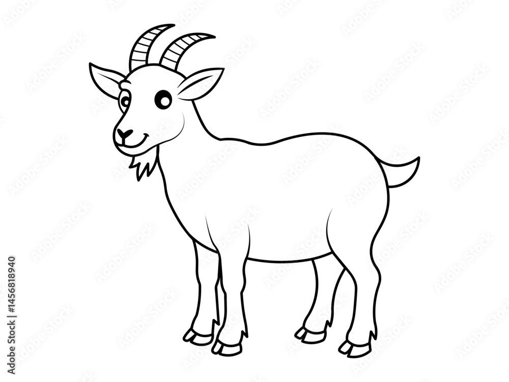 Fototapeta premium Billy goat black silhouette vector illustration and artwork v2