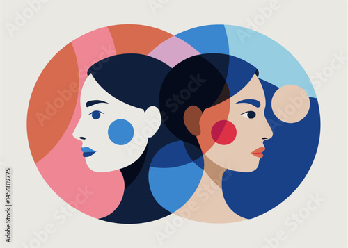 People, human concept Abstract color background 