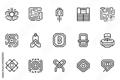 Blockchain Minimalist Tech Drawing