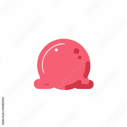 Half a colorful planet with simple design in coral tones with some marks
