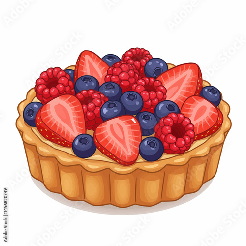 A delectable tart brimming with vibrant berries and a golden crust