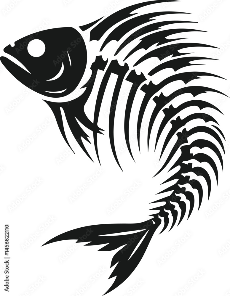 Fototapeta premium Vector of a fish skeleton