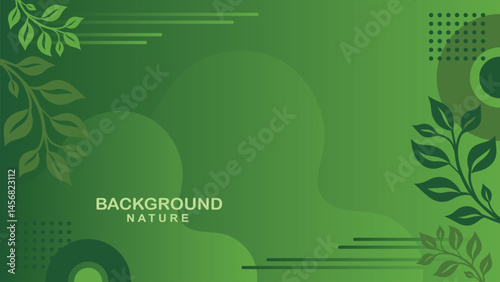 abstract art botanical background vector,wallpaper design,leaf,flower and tree with color green.minimal design for text,packaging and prints.
