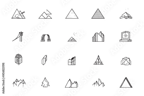 Abstract Bluff Minimalist Line Sketch