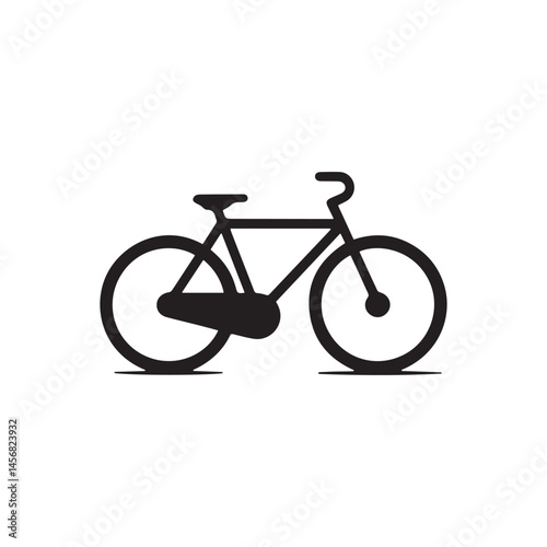 Minimalist Black Bicycle Vector Icon Isolated on White Background