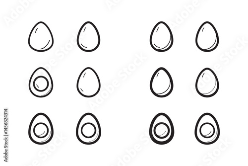 Clean Boiled Eggs Minimal Sketch