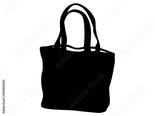 tote bag black vector, female bag silhouette vector