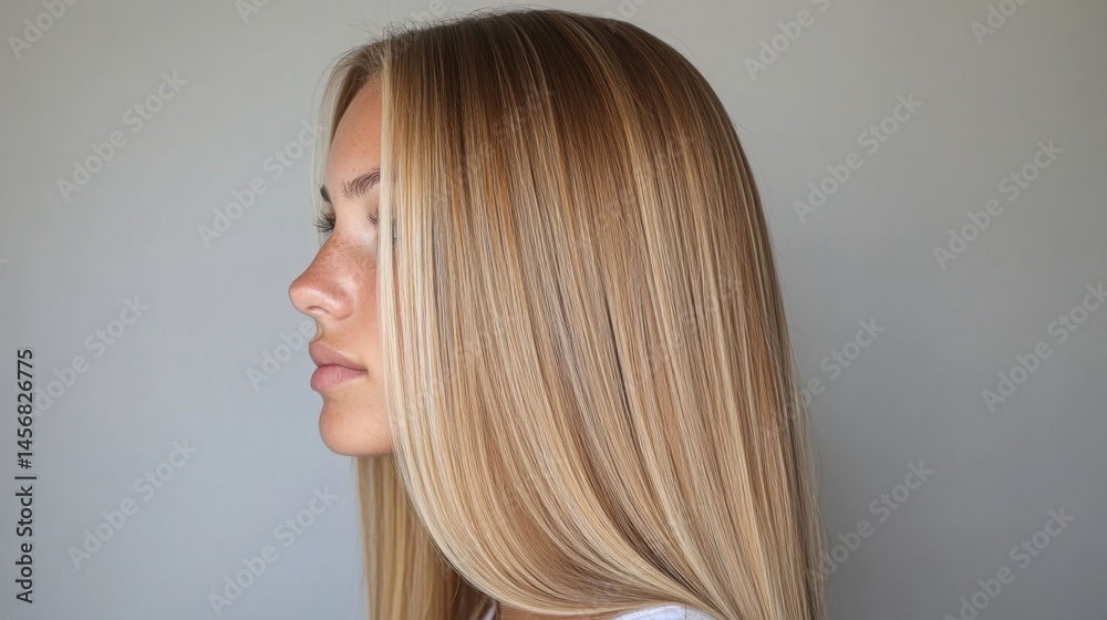 Naklejka premium Elegant long blonde hair