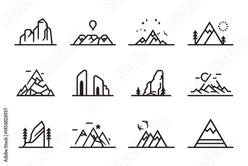 Clean Boulder Rock Outline Icon
