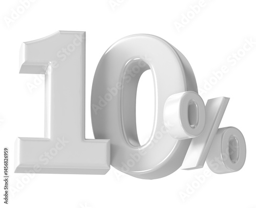 10 Percent Number 3D Render