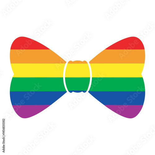Rainbow Pride Bow Tie Vector Graphic, Funny and cute rainbow color bowties