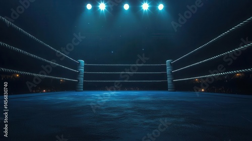 WWE Wrestling Ring Corner Sport Background Spotlight Arena