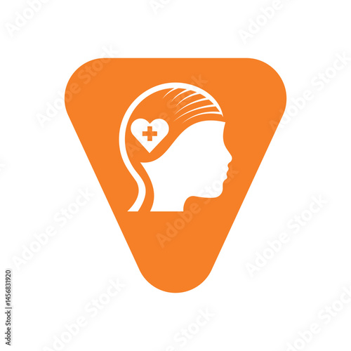 Medical Health Logo combine with letter V vector template