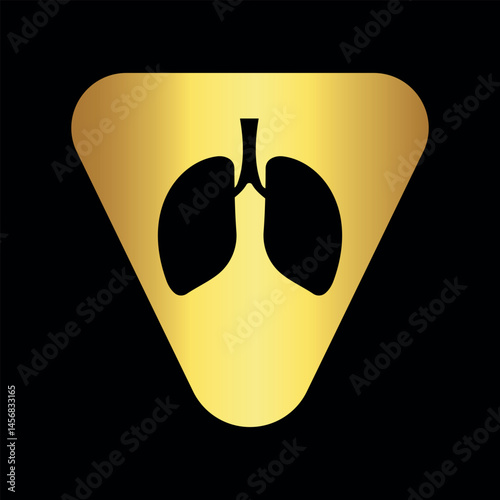 Lungs Logo combine with letter V vector template