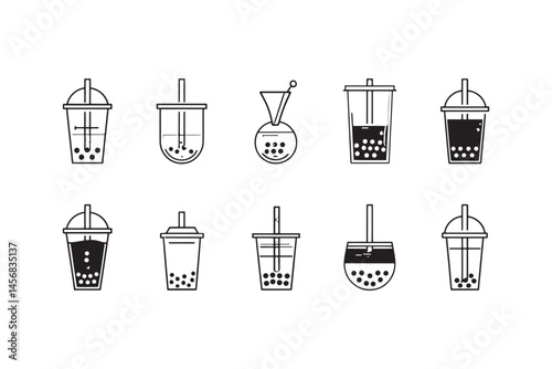 Bubble tea ultra-minimal vector design