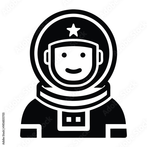 Smiling Astronaut Icon Space Exploration, Cosmonaut, Galaxy, Universe, Star