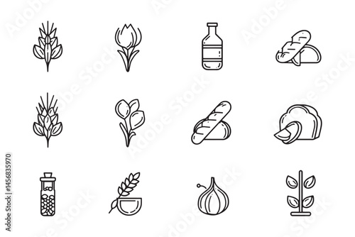 Minimalist buckwheat line vector design
