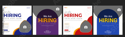 Employee vacancy announcement. Illustration isolated, Modern hiring post design, clean hiring post, job vacancy, We are hiring job vacancy, We are hiring banner with megaphone flat illustration