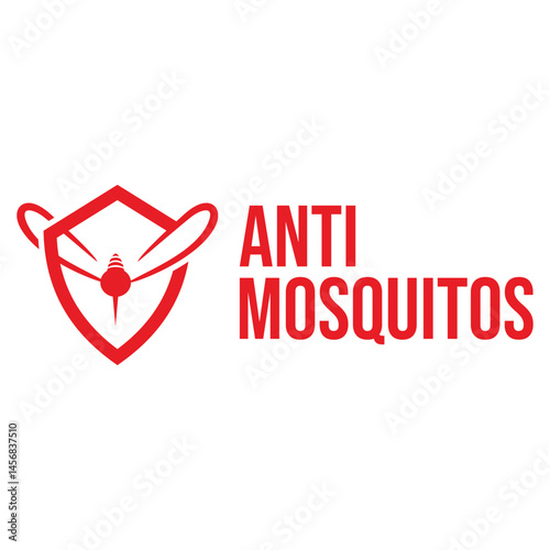 anti mosquito flat minimalist logo design