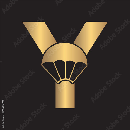 Initial Parashot Logo combine with letter Y vector template