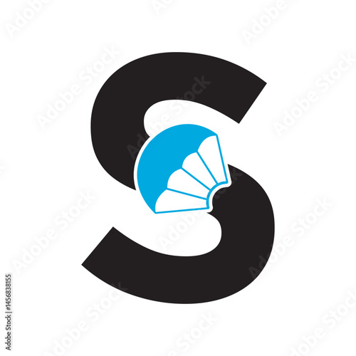 Initial Parashot Logo combine with letter S vector template