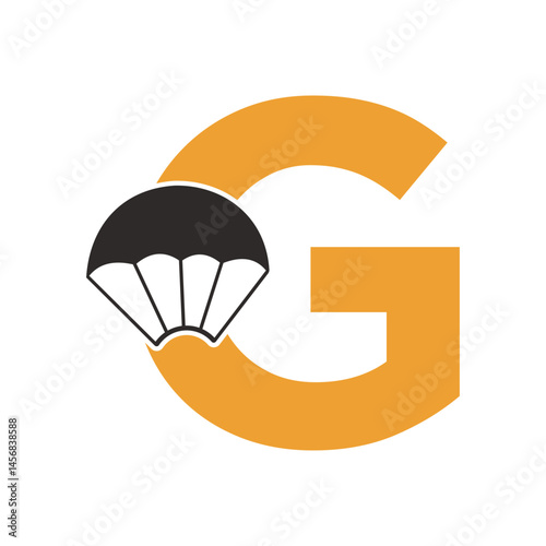 Initial Parashot Logo combine with letter G vector template