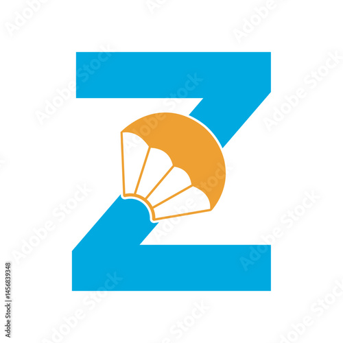 Initial Parashot Logo combine with letter Z vector template