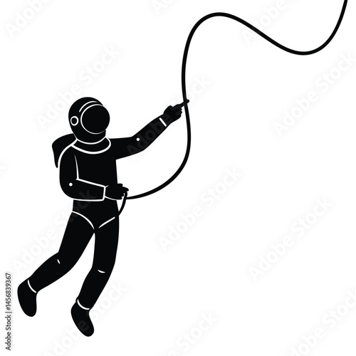 Astronaut Spacewalk Silhouette Illustration