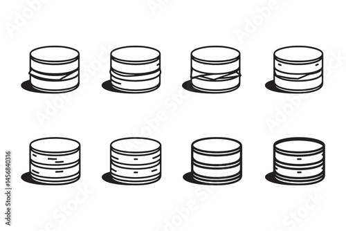 Buttermilk biscuit in line icon style