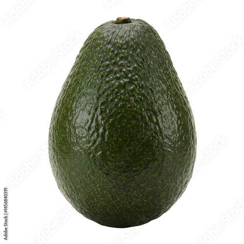 Whole ripe avocado fruit with dark green bumpy skin isolated on transparent background, perfect for healthy food branding, packaging design, and natural ingredient visuals
