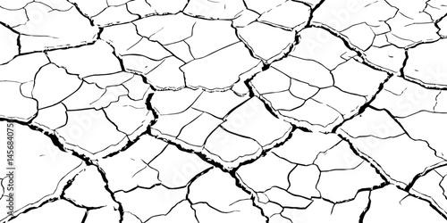 Closeup of dry fissure ground. White dried and cracked ground earth background.Gray crack on earth texture. erosion.	