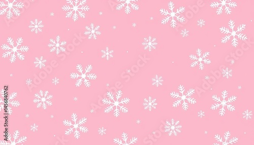 Delicate white snowflakes on a soft pink background form a seamless vector pattern Ideal for Christmas, winter, holiday designs, pattern, christmas