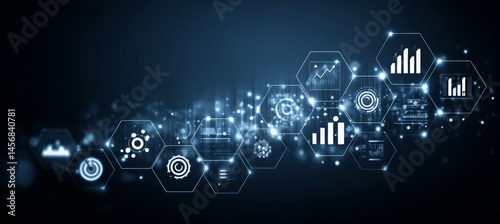 Digital virtual business marketing advertisement e-commerce. Generative AI technology.	
