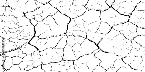 Closeup of dry fissure ground. White dried and cracked ground earth background.Gray crack on earth texture. erosion.	