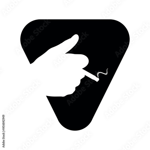 Smoking Logo combine with letter V vector template