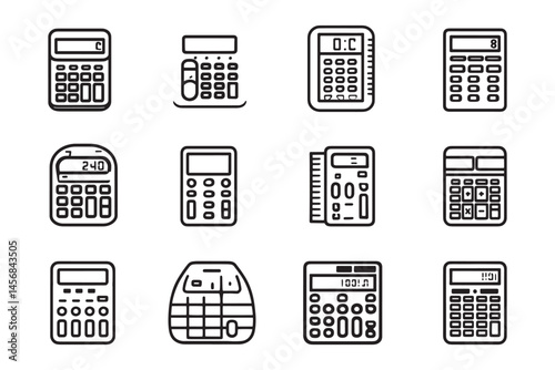 Minimalist Calculator Line Drawing