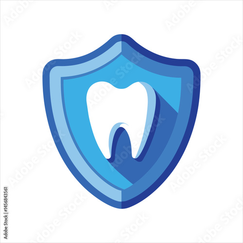 Dentistry Protection Icon with Tooth and Shield