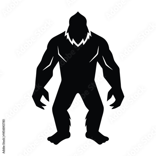 Mysterious Bigfoot Silhouette Cryptozoology Icon